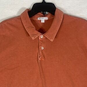 James Perse Los Angeles Polo Shirt Men's Sz 5 Orange Jersey Made In USA